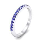 Pave Blue Sapphire Ring (0.44 CTW) Perspective View