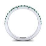 Pave Emerald Ring (0.44 CTW) Side View