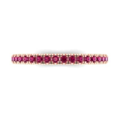 Pave Ruby Ring (0.44 CTW) Top Flat View
