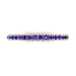 Pave Blue Sapphire Ring (0.44 CTW) Top Flat View