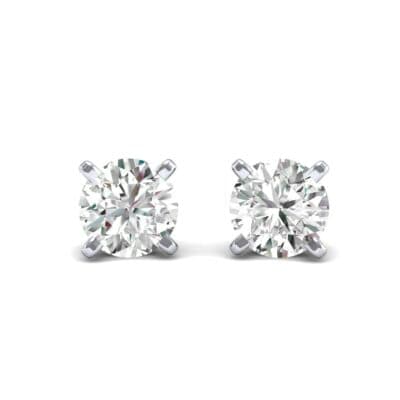 Classic Round Brilliant Diamond Stud Earrings (0.12 CTW) Perspective View