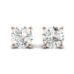 Classic Round Brilliant Diamond Stud Earrings (0.12 CTW) Side View
