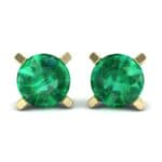 Classic Round Brilliant Emerald Stud Earrings (0.32 CTW) Perspective View