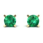 Classic Round Brilliant Emerald Stud Earrings (0.32 CTW) Side View