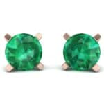 Classic Round Brilliant Emerald Stud Earrings (0.44 CTW) Perspective View