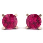 Classic Round Brilliant Ruby Stud Earrings (0.44 CTW) Perspective View