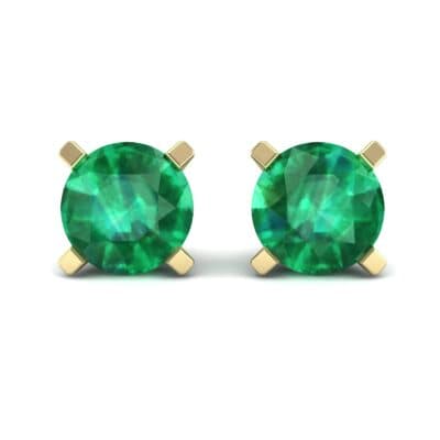 Classic Round Brilliant Emerald Stud Earrings (0.44 CTW) Side View