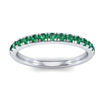 Pave Emerald Ring (0.51 CTW) Top Dynamic View