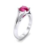 Cathedral Split Shank Solitaire Ruby Engagement Ring (0.36 CTW) Perspective View
