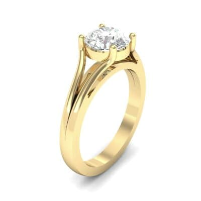 Cathedral Split Shank Solitaire Diamond Engagement Ring (0.36 CTW) Perspective View