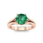 Cathedral Split Shank Solitaire Emerald Engagement Ring (0.36 CTW) Top Dynamic View