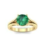 Cathedral Split Shank Solitaire Emerald Engagement Ring (0.36 CTW) Top Dynamic View