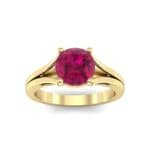 Cathedral Split Shank Solitaire Ruby Engagement Ring (0.36 CTW) Top Dynamic View