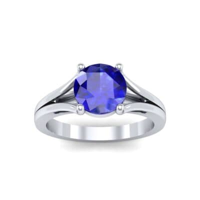 Cathedral Split Shank Solitaire Blue Sapphire Engagement Ring (0.36 CTW) Top Dynamic View