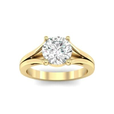 Cathedral Split Shank Solitaire Diamond Engagement Ring (0.36 CTW) Top Dynamic View