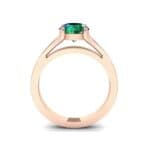 Cathedral Split Shank Solitaire Emerald Engagement Ring (0.36 CTW) Side View