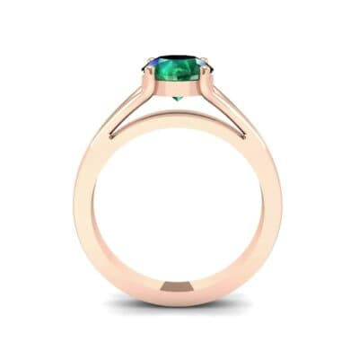 Cathedral Split Shank Solitaire Emerald Engagement Ring (0.36 CTW) Side View