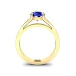 Cathedral Split Shank Solitaire Blue Sapphire Engagement Ring (0.36 CTW) Side View