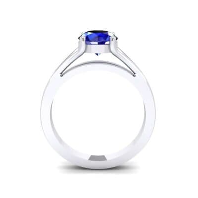 Cathedral Split Shank Solitaire Blue Sapphire Engagement Ring (0.36 CTW) Side View