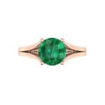 Cathedral Split Shank Solitaire Emerald Engagement Ring (0.36 CTW) Top Flat View