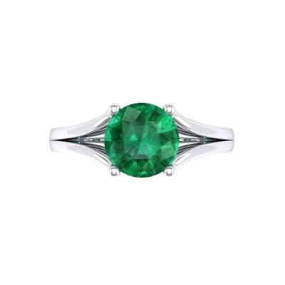 Cathedral Split Shank Solitaire Emerald Engagement Ring (0.36 CTW) Top Flat View