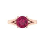 Cathedral Split Shank Solitaire Ruby Engagement Ring (0.36 CTW) Top Flat View