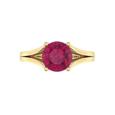 Cathedral Split Shank Solitaire Ruby Engagement Ring (0.36 CTW) Top Flat View