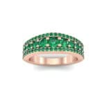 Reina Three-Row Pave Emerald Ring (1.29 CTW) Top Dynamic View