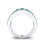 Reina Three-Row Pave Emerald Ring (1.29 CTW) Side View