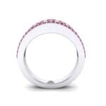 Reina Three-Row Pave Ruby Ring (1.29 CTW) Side View