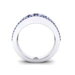 Reina Three-Row Pave Blue Sapphire Ring (1.29 CTW) Side View