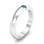 Floating Solitaire Emerald Ring (0.06 CTW) Perspective View