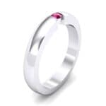 Floating Solitaire Ruby Ring (0.06 CTW) Perspective View