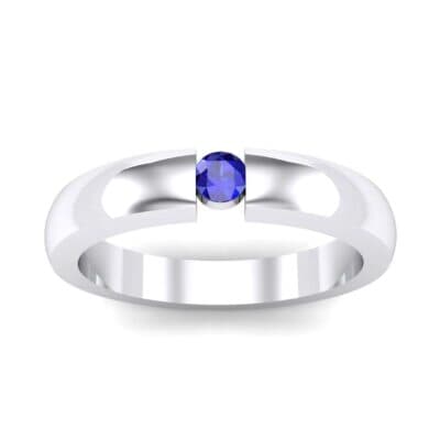 Floating Solitaire Blue Sapphire Ring (0.06 CTW) Top Dynamic View