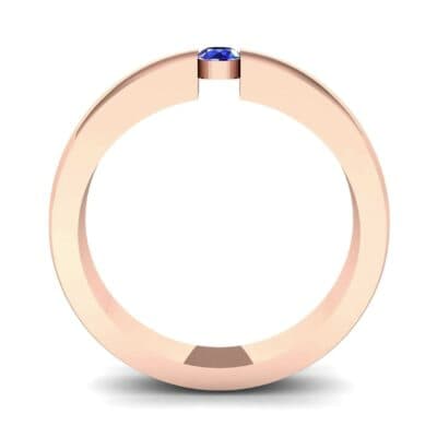 Floating Solitaire Blue Sapphire Ring (0.06 CTW) Side View