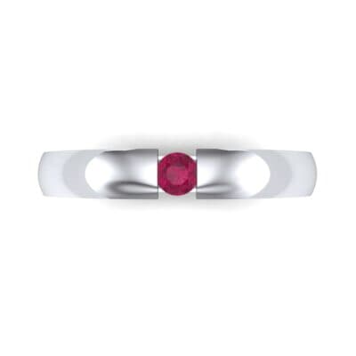Floating Solitaire Ruby Ring (0.06 CTW) Top Flat View