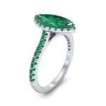 Marquise Halo Emerald Engagement Ring (0.97 CTW) Perspective View