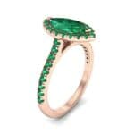 Marquise Halo Emerald Engagement Ring (0.97 CTW) Perspective View