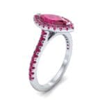 Marquise Halo Ruby Engagement Ring (0.97 CTW) Perspective View