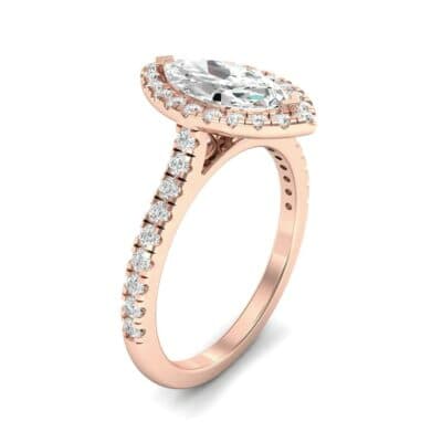 Marquise Halo Diamond Engagement Ring (0.97 CTW) Perspective View