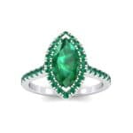 Marquise Halo Emerald Engagement Ring (0.97 CTW) Top Dynamic View