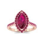 Marquise Halo Ruby Engagement Ring (0.97 CTW) Top Dynamic View