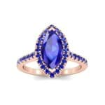 Marquise Halo Blue Sapphire Engagement Ring (0.97 CTW) Top Dynamic View