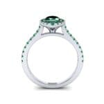 Marquise Halo Emerald Engagement Ring (0.97 CTW) Side View