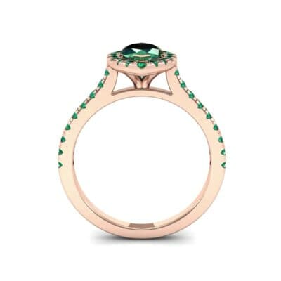 Marquise Halo Emerald Engagement Ring (0.97 CTW) Side View