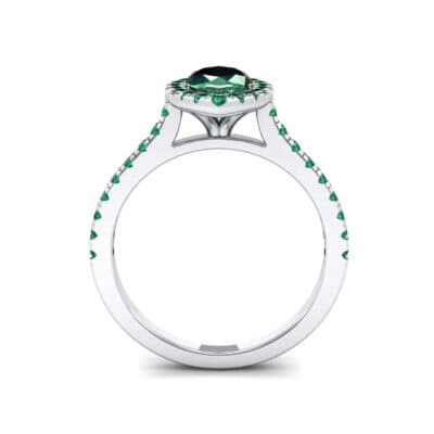 Marquise Halo Emerald Engagement Ring (0.97 CTW) Side View