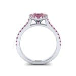 Marquise Halo Ruby Engagement Ring (0.97 CTW) Side View