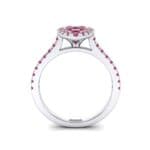 Marquise Halo Ruby Engagement Ring (0.97 CTW) Side View