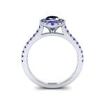 Marquise Halo Blue Sapphire Engagement Ring (0.97 CTW) Side View