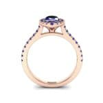 Marquise Halo Blue Sapphire Engagement Ring (0.97 CTW) Side View